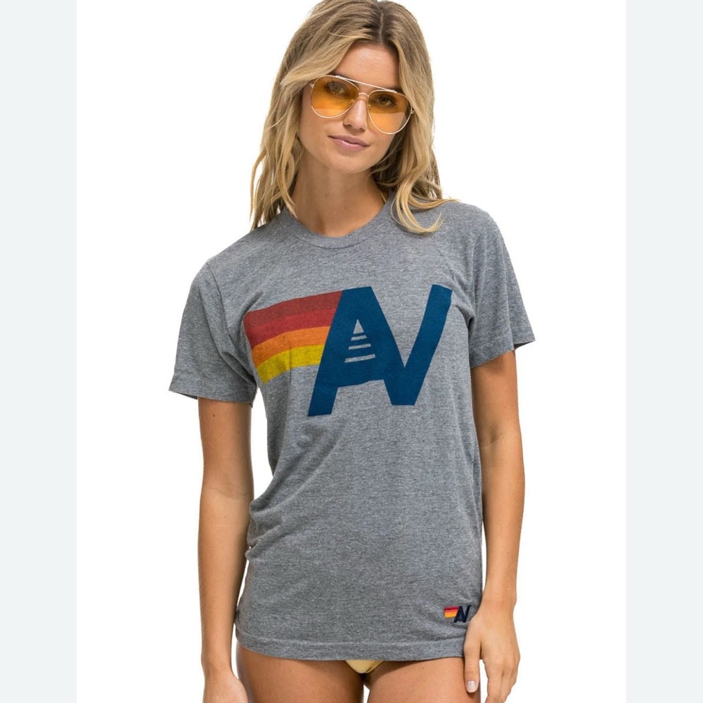 Aviator nation grey logo t-shirt